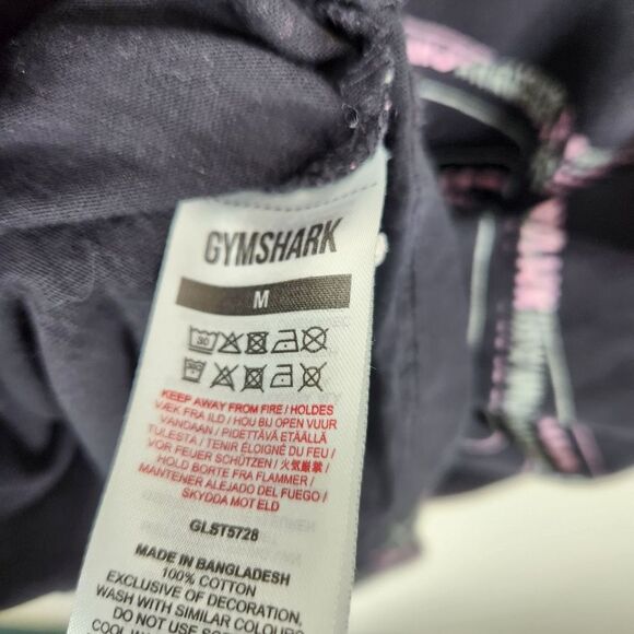 Gymshark Mens Short Sleeve AOP Shark Pattern Crewneck Tee Medium - Picture 6 of 6